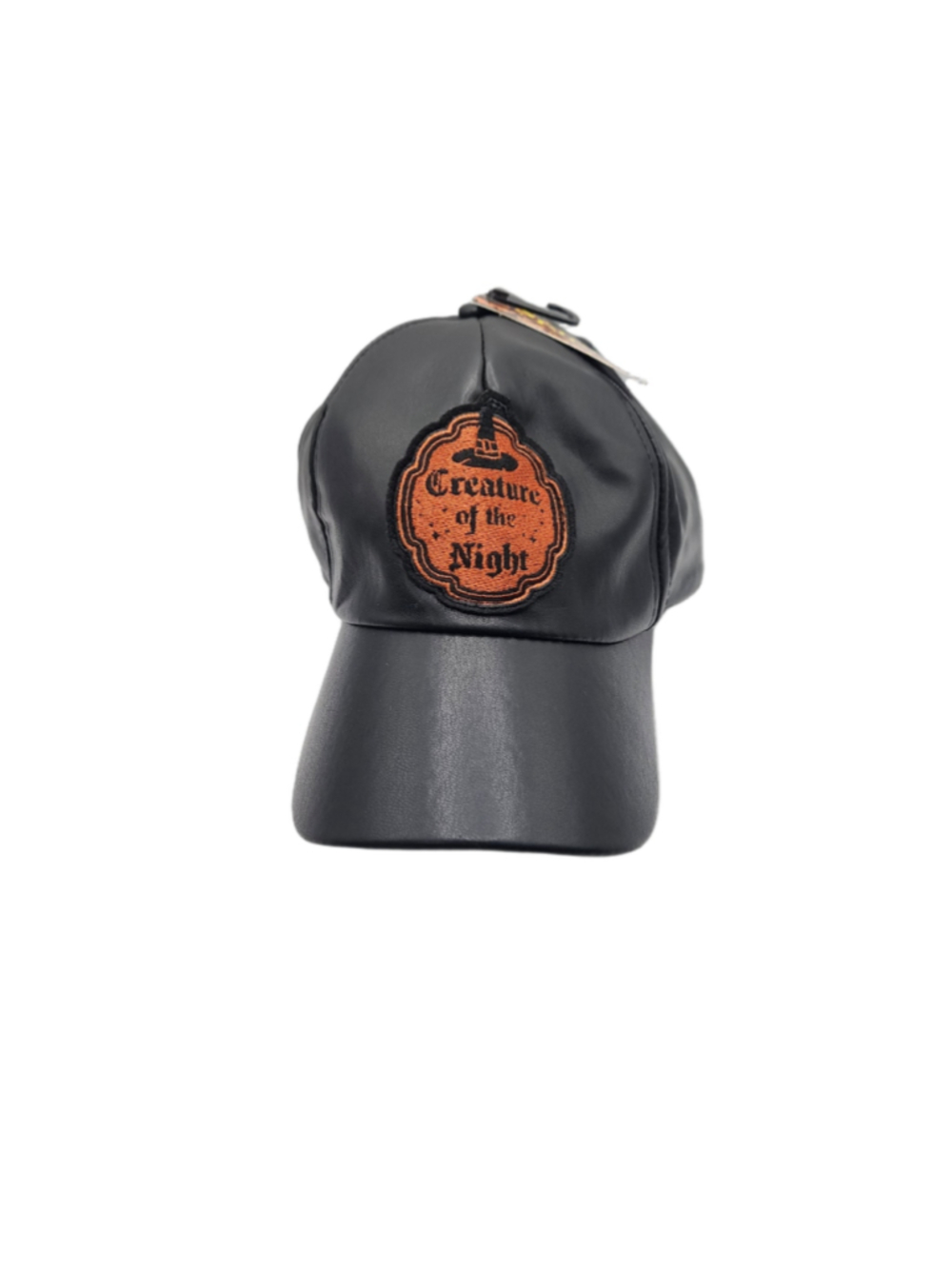 Spirit Halloween Creature of the Night Faux Leather Baseball Cap Hat NWT